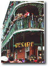 picture of balconies on Bourbon St.
