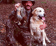 Angelo Nogara with his hunting buddy, Trooper.